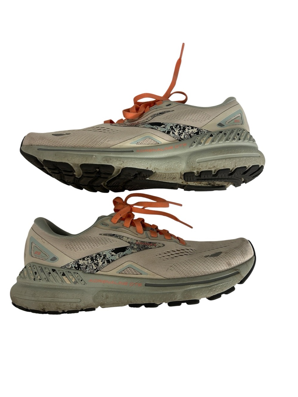 Brooks Adrenaline GTS 23 Women’s Running Beige Orange Athletic Sneakers Size 7 B